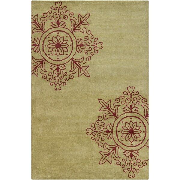 Filament Green Abstract Wool Area Rug - 5' x 7'6"