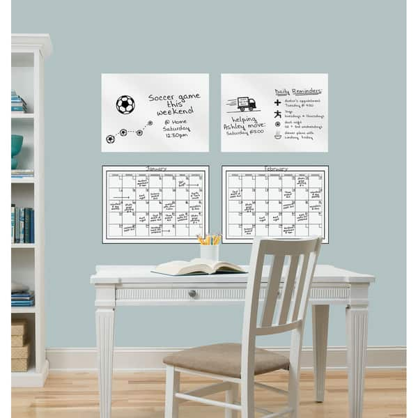 WallPops Dry Erase Whiteboard and Calendar Pack White Overstock