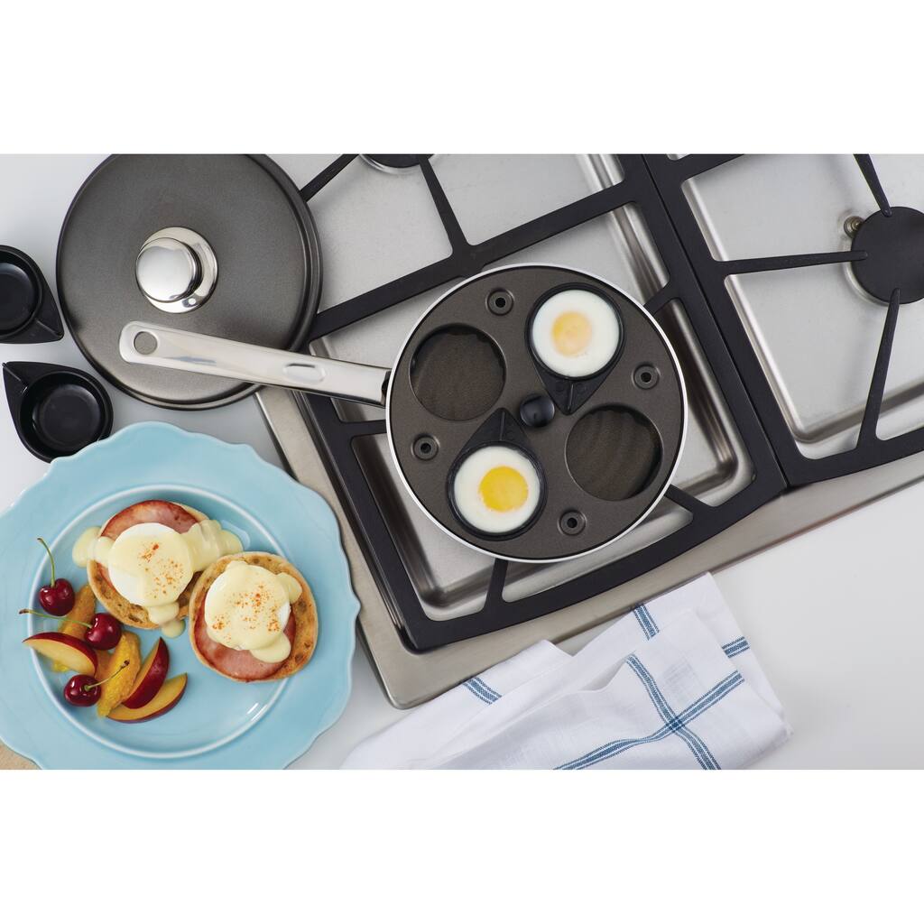 Farberware Accessories Aluminum Nonstick Grey Covered Egg Poacher