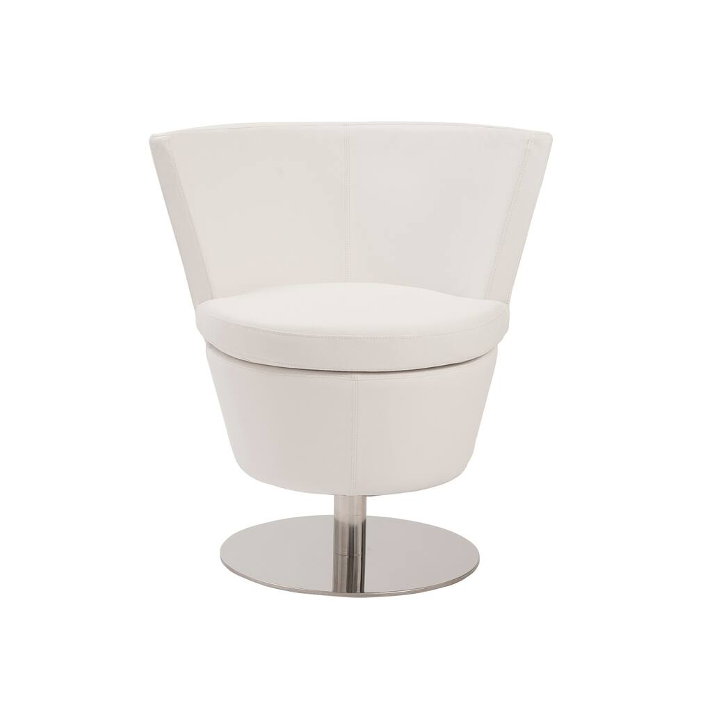 Euro Style 'Squire' White Leatherette Swivel Chair