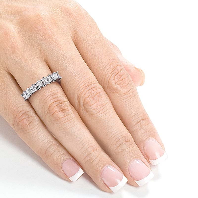 Annello by Kobelli 14k Gold 1 1/2ct TDW Princess Diamond Wedding Band