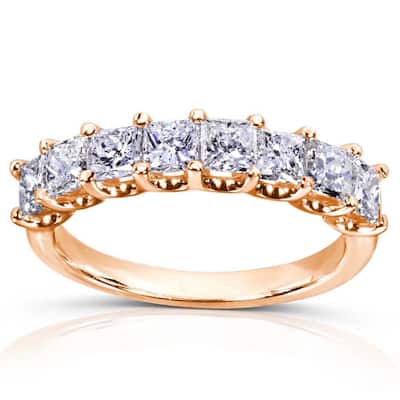 Annello by Kobelli 14k Gold 1 1/2ct TDW Princess Diamond Wedding Band