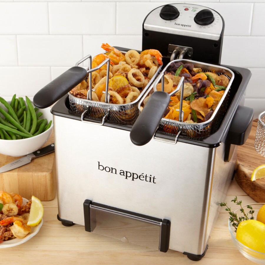 Bon Appetit 1800-watt Dual-zone Triple-basket Immersion Fryer (Refurbished)  - Bed Bath & Beyond - 7480746
