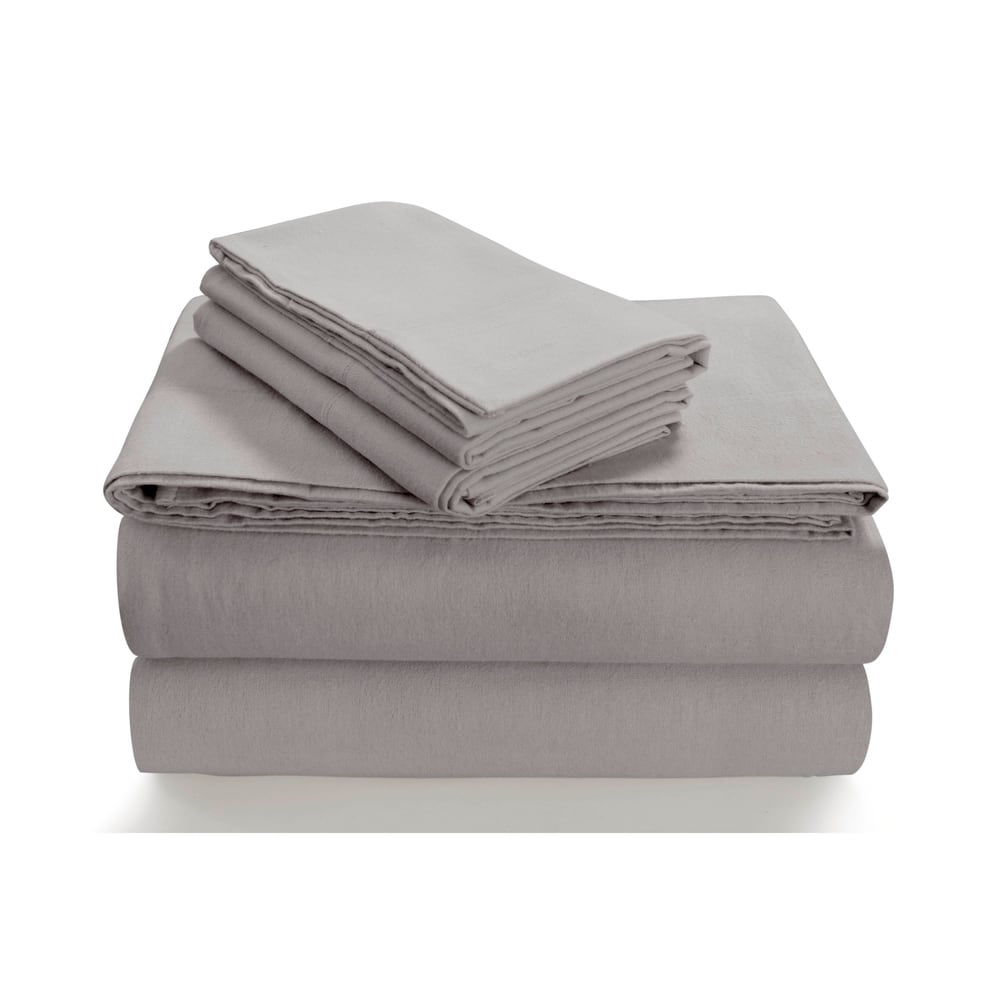 170-GSM Cozy Flannel Solid Extra Deep Pocket Bed Sheet Set