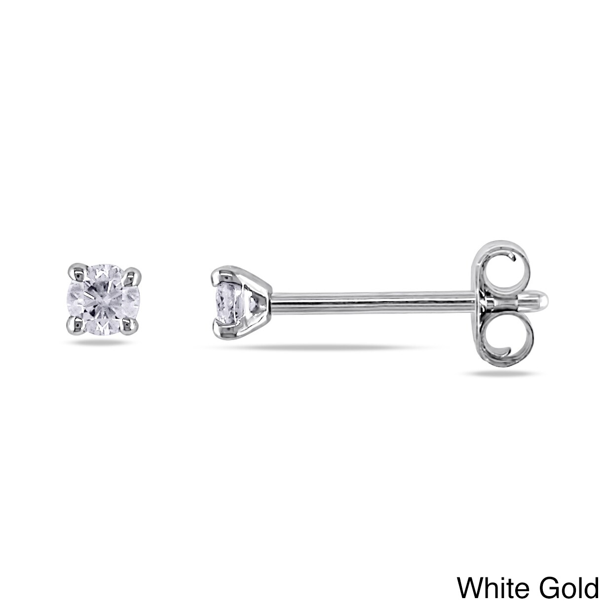 Miadora 14k Gold 1/10ct TDW Diamond Solitaire Stud Earrings (G H, SI1