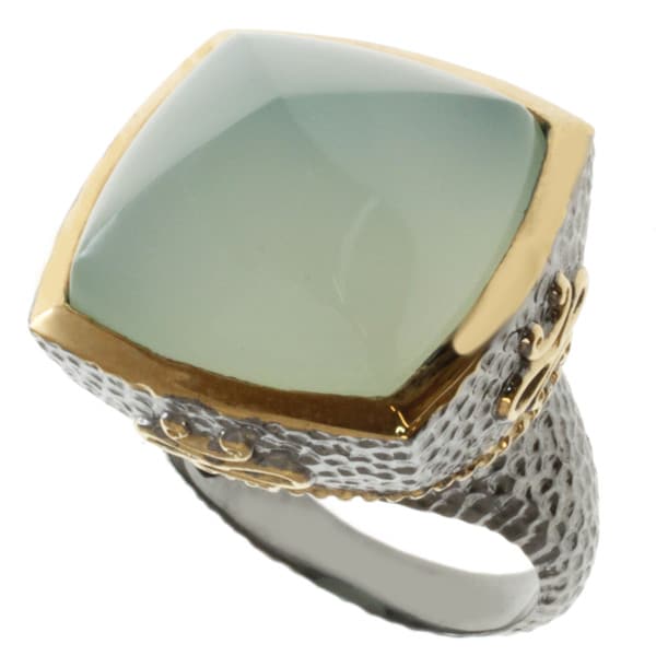 Michael Valitutti Two tone Pyramid Chalcedony Ring Michael Valitutti Gemstone Rings