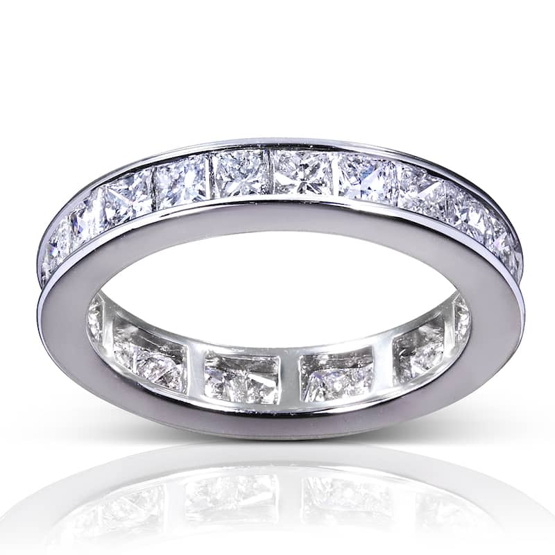 Annello 14k Gold 3ct TDW Princess Diamond Eternity Ring - White - Size 4