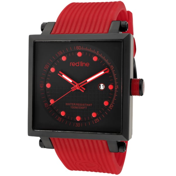 Red Line Mens Compressor 2 Red Textured Silicone Watch   14927853