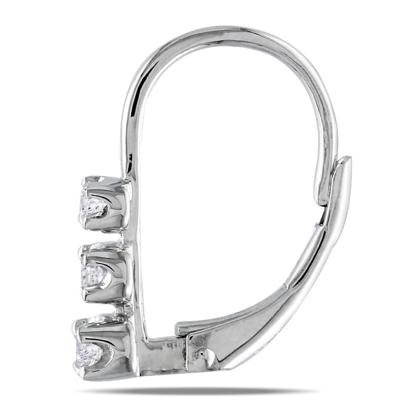 Miadora Sterling Silver 1/4ct TDW Diamond Leverback Earrings