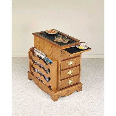 Powell Nostalgic Oak Cabinet Table with Magazine Rack