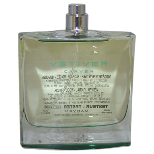 Carven 'Vetiver Carven' Men's 3.4 ounce Eau de Toilette Spray (Tester) Carven Men's Fragrances