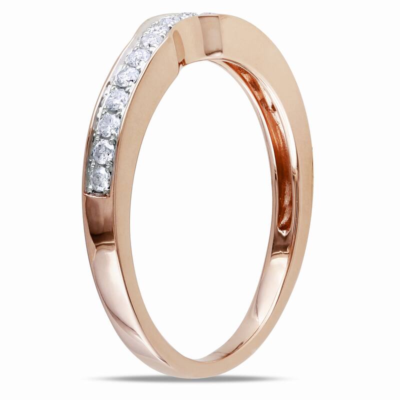 Miadora 14k Rose Gold 1/4ct TDW Diamond Wedding Band (G-H, I1-I2)