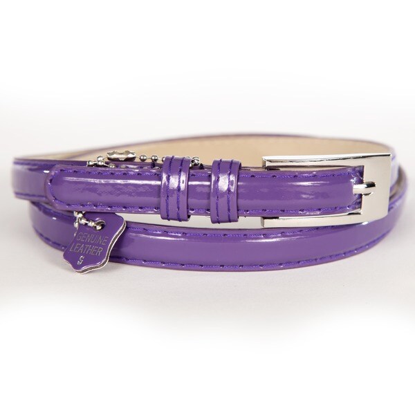 Shop Women's Purple Patent Leather Skinny Belt - Free Shipping On ...