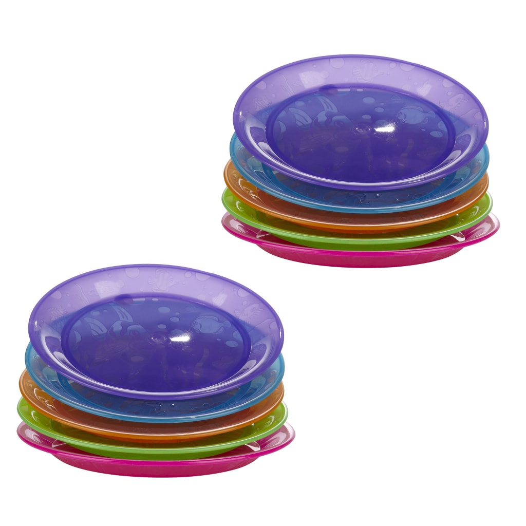 Munchkin Fish Design Multi colored Plates (pack Of 10)