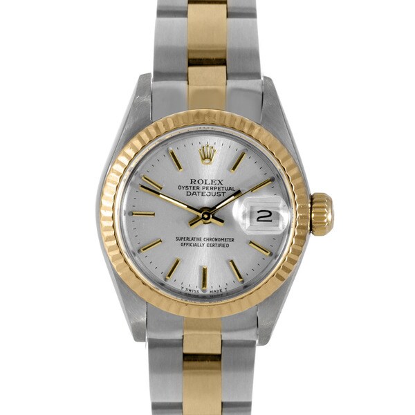 Pre-Owned Rolex Women's Two-Tone Datejust Watch with Silver Dial
