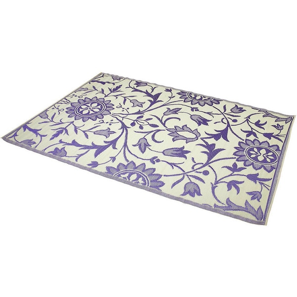 Reversible Indoor/ Outdoor Purple/ Ivory Rug (6' x 9') (India ...