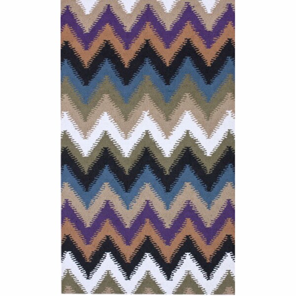 nuLOOM Handmade Chevron Wool Rug - 7'6" x 9'6"
