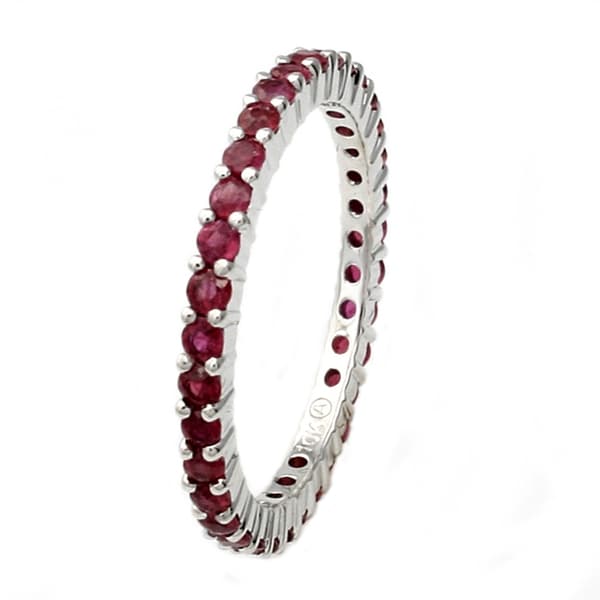 Beverly Hills Charm 10k White Gold Ruby Eternity Band Beverly Hills Charm Gemstone Rings