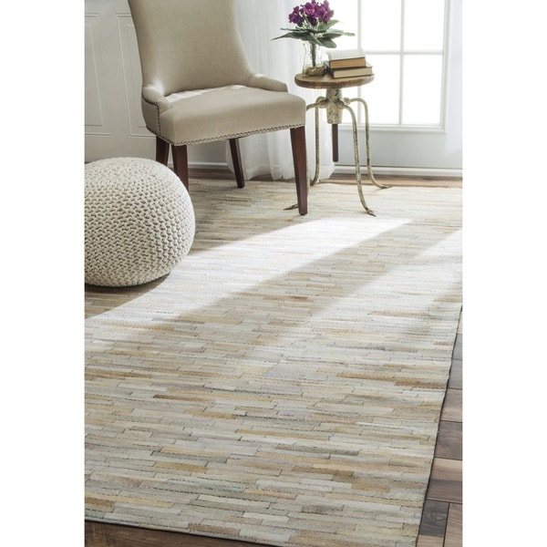 nuLOOM Handmade Natural Patchwork Cowhide Leather Rug  14936220  Overstock.com Shopping 