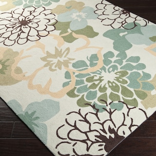 Hand-hooked Farmington Green Area Rug