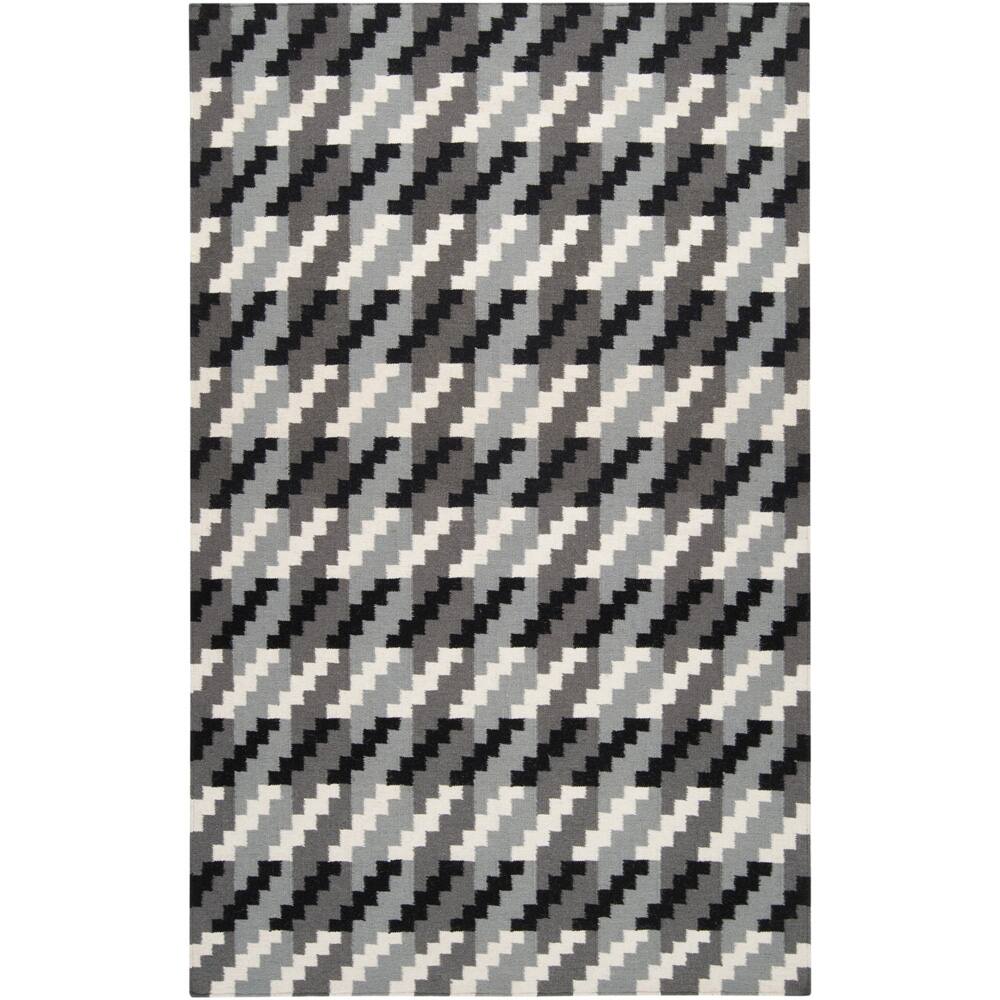 Hand-woven Tolleson Houndstooth Grey Wool Area Rug