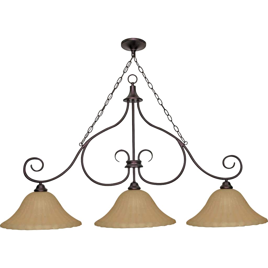 Nuvo 'Moulan' 3-light Copper Bronze Chandelier