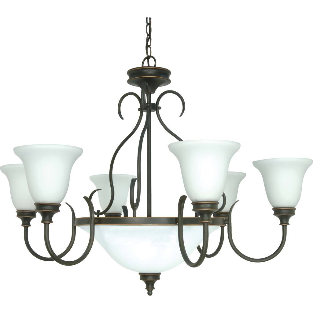 Nuvo 'Bistro' 9-light Rustic Bronze Chandelier