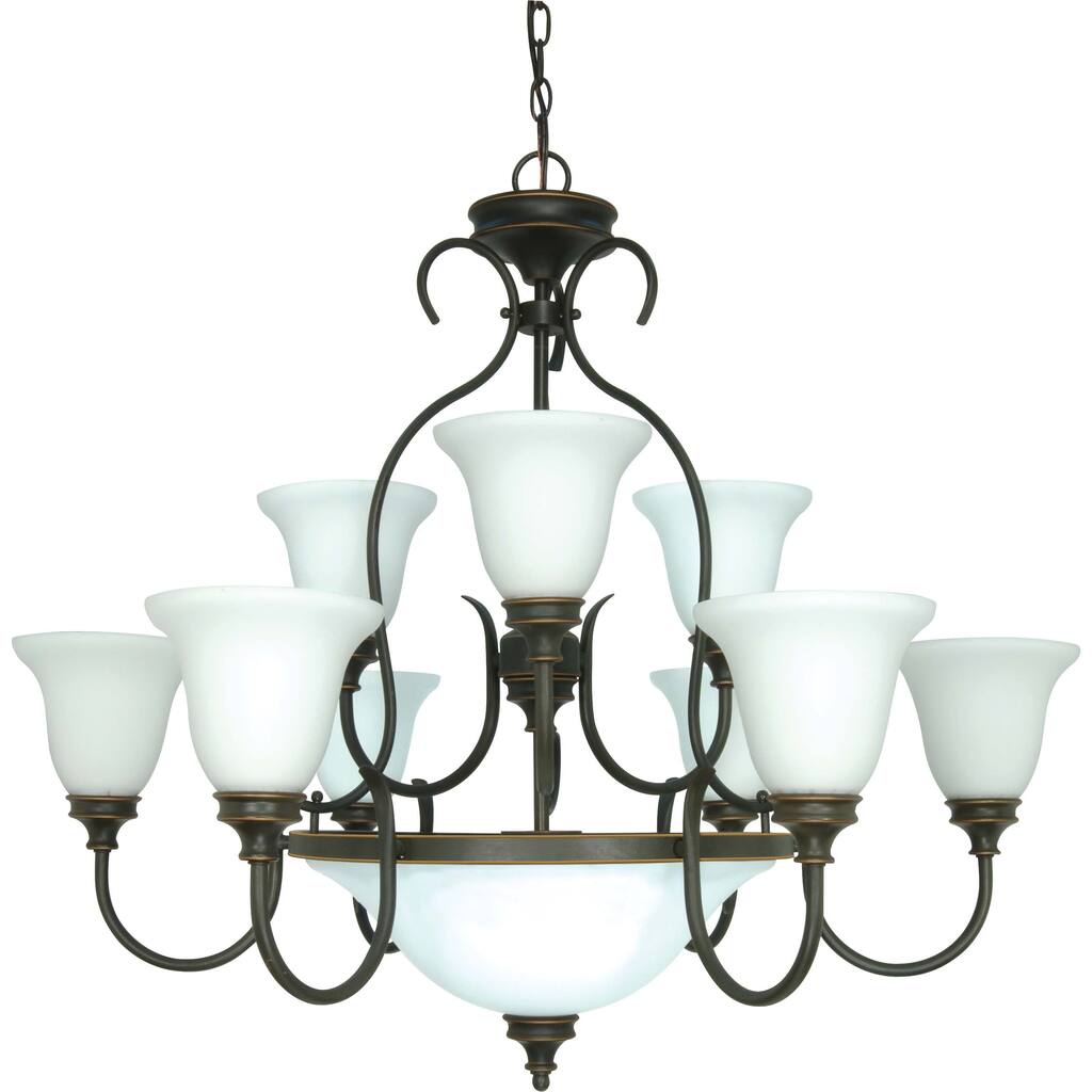 Nuvo 'Bistro' 12-light Rustic Bronze Chandelier
