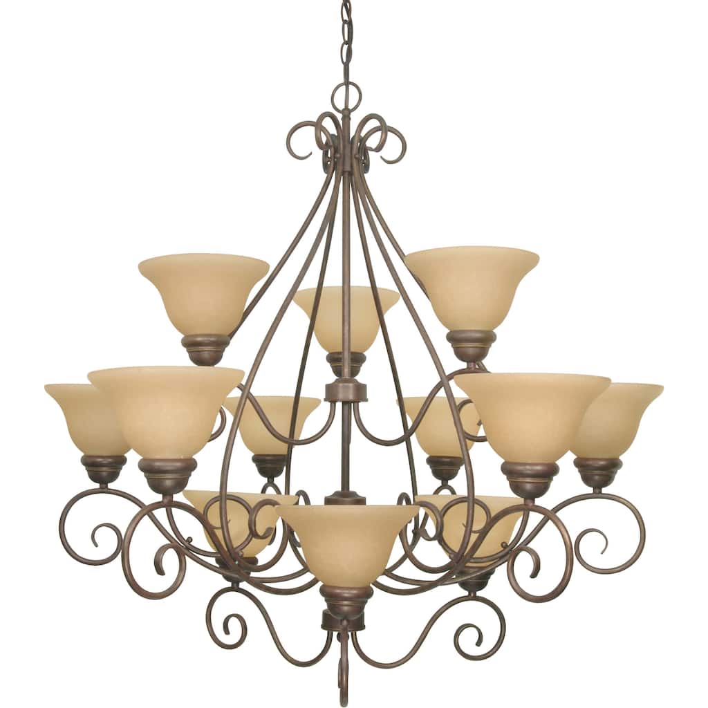 Nuvo 'Castillo' 12-light Sonoma Bronze Chandelier