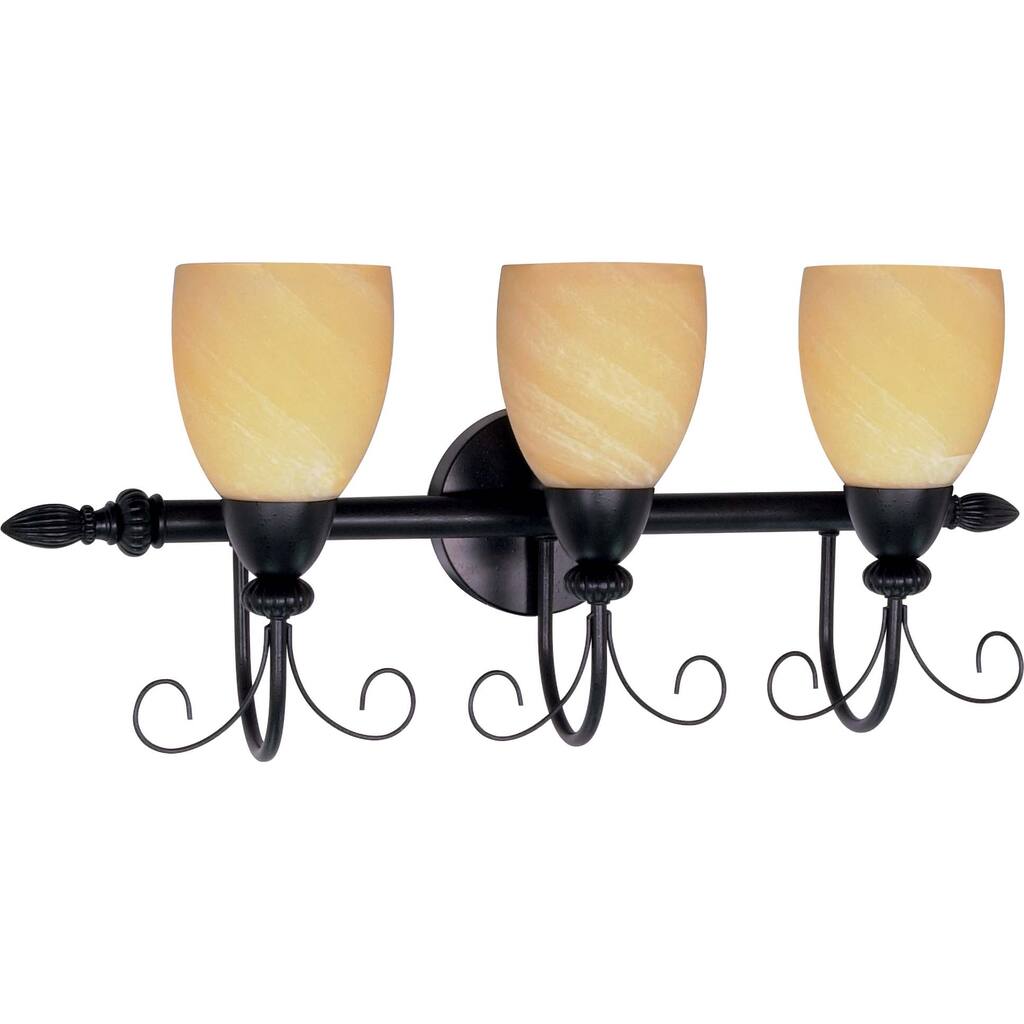 Nuvo 'Vanguard' 3-light Textured Black Vanity