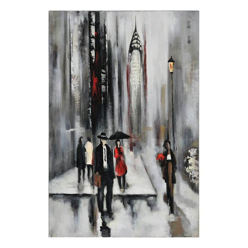 Ren Wil Lecavalier 'Bustling City II' Hand-painted Canvas Art