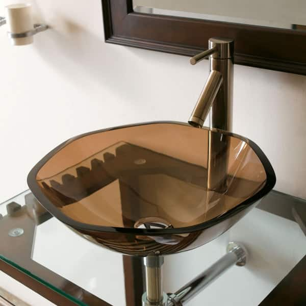 Aqua Tempered Glass Sink & Faucet Set