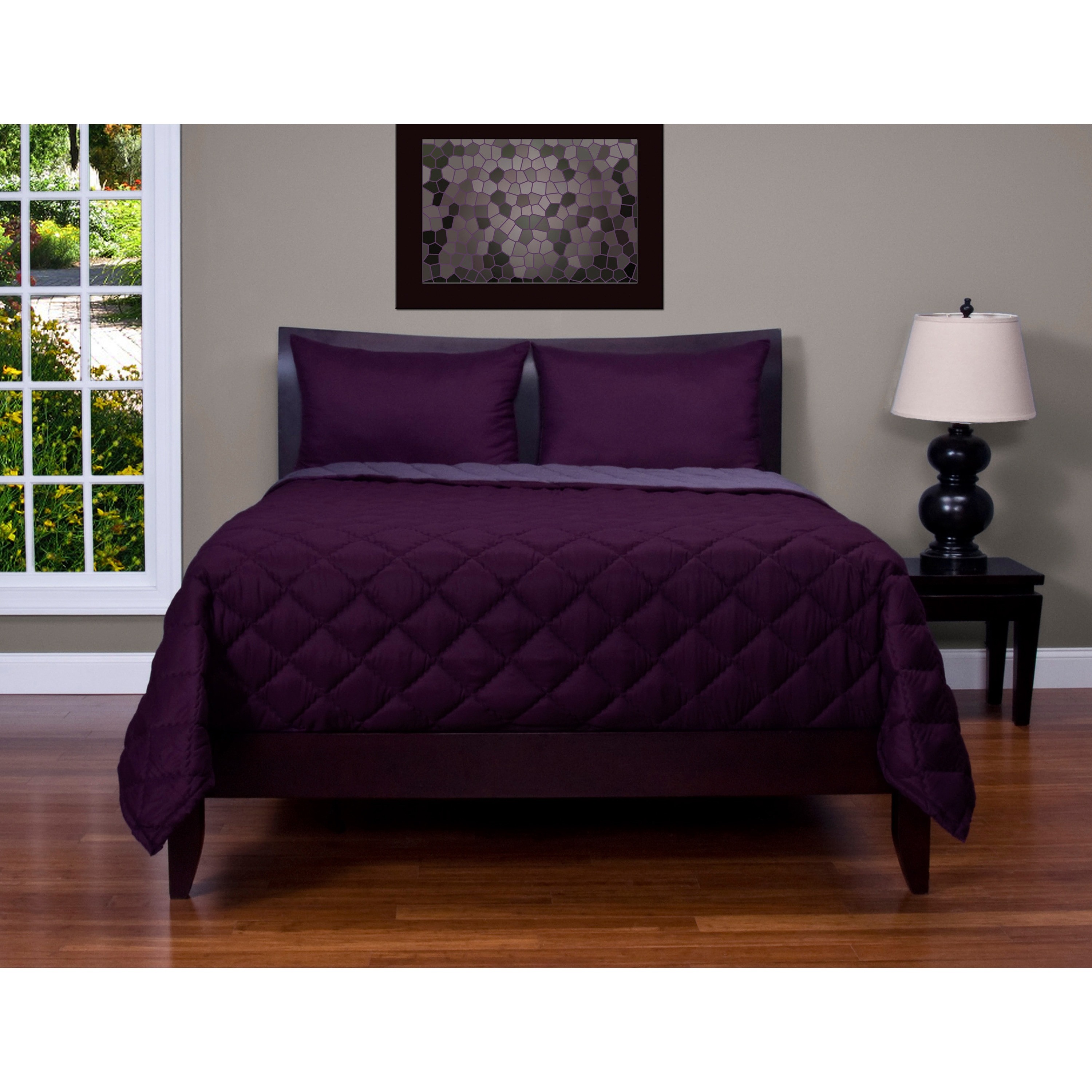 Plum Comfy Bedding Frame Jacquard Microfiber Full 5piece Comforter Set