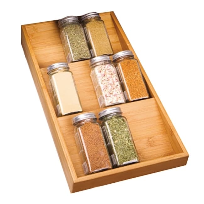 Shop Seville Classics 3 Tier Bamboo Spice Rack Cabinet Drawer Tray