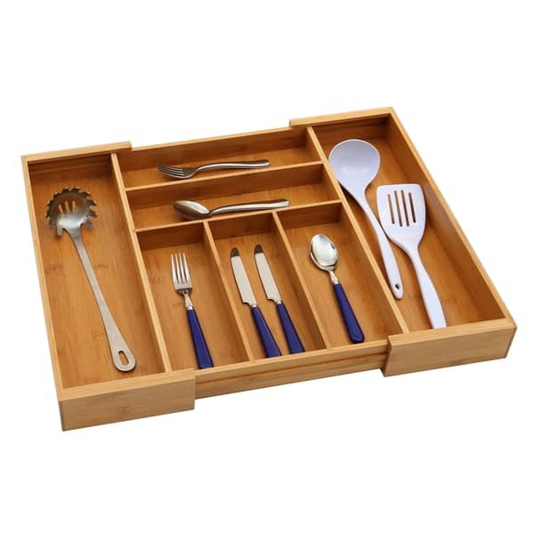 Shop Seville Classics Bamboo Expandable 7 Compartment 2