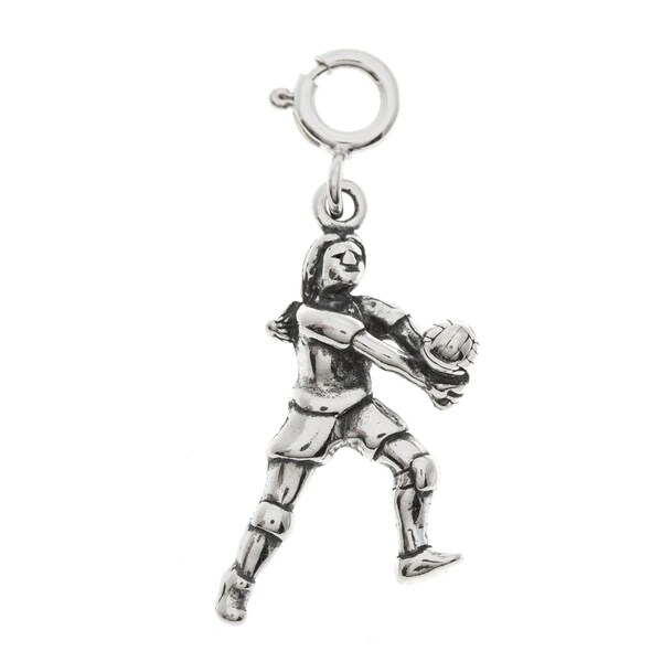 Sterling Silver Volleyball Player Charm