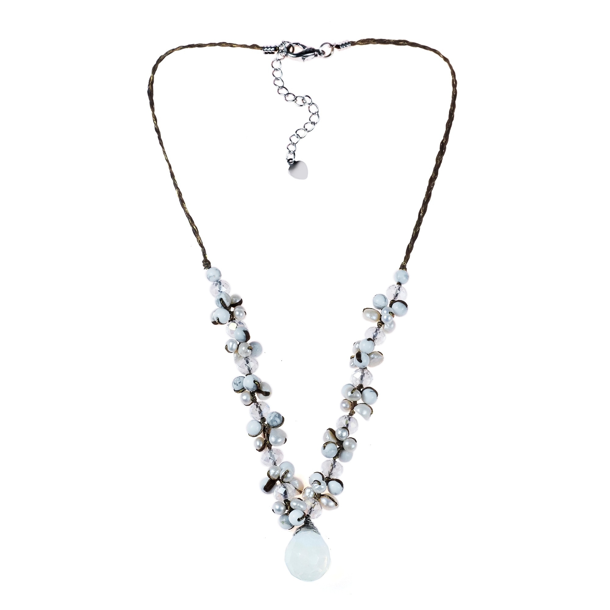 Moonstone Tears Pearl Glow Silk Thread Necklace (Thailand) Today $27