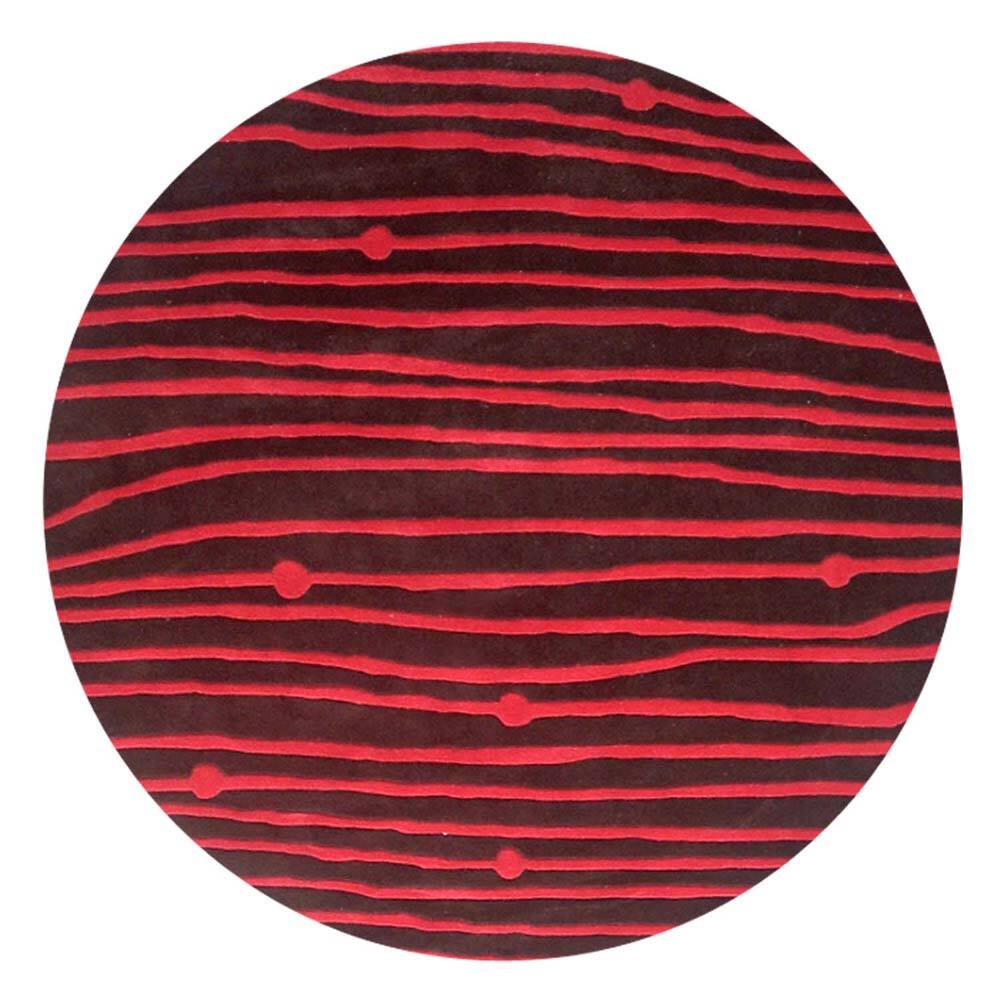 Red/ Brown Zoom Hand-tufted Wool Rug (8' x 8')