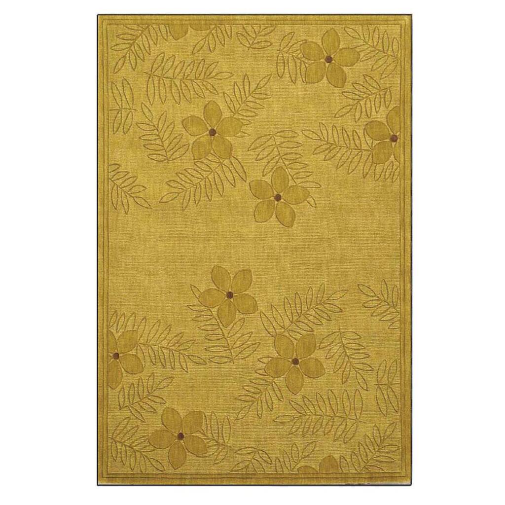 Hand-tufted Gold/ Beige Wool Rug