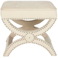 Safavieh Dante X-Bench Cream Ottoman
