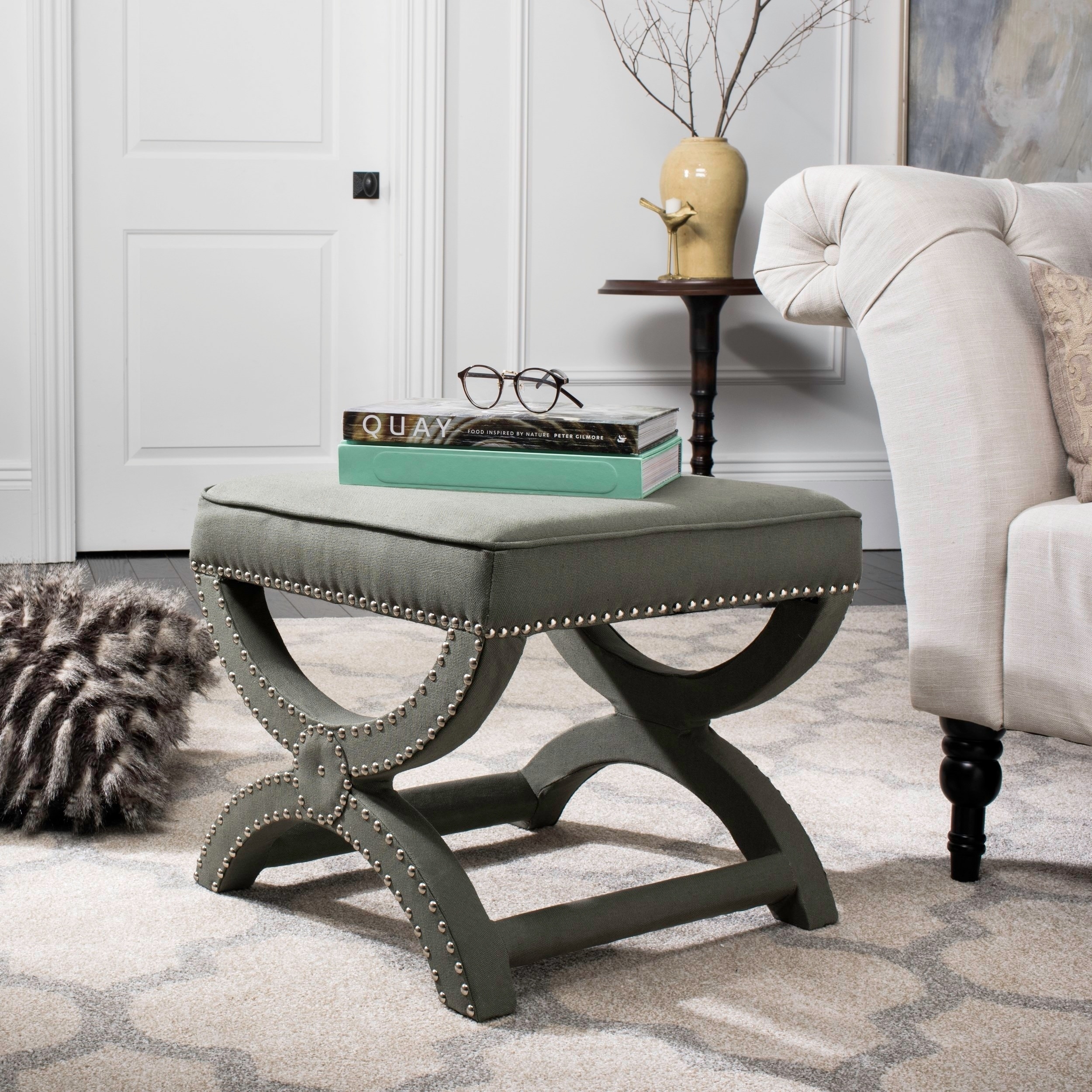 Dante X Bench Taupe Grey Ottoman Today $214.99 Sale $193.49 Save 10