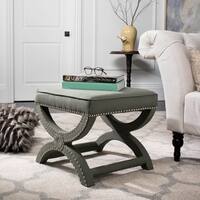 Safavieh Dante X-Bench Taupe Grey Ottoman