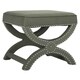 Safavieh Dante X-Bench Taupe Grey Ottoman - Thumbnail 5