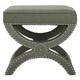 Safavieh Dante X-Bench Taupe Grey Ottoman - Thumbnail 8