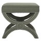 Safavieh Dante X-Bench Taupe Grey Ottoman - Thumbnail 1
