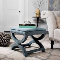 Safavieh Dante X-Bench Blue Ottoman