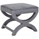 Safavieh Dante X-Bench Pewter Grey Ottoman - Thumbnail 6