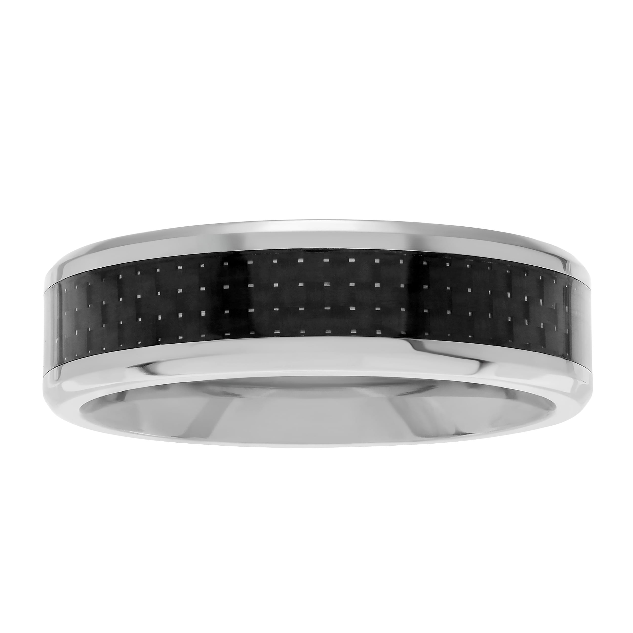 Territory 7 MM Mens Titanium Black Carbon Fiber Wedding Band