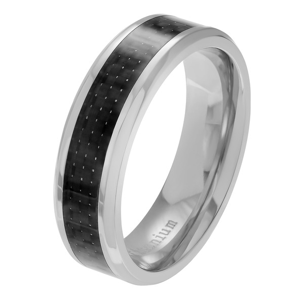 Territory 7 MM Mens Titanium Black Carbon Fiber Wedding Band