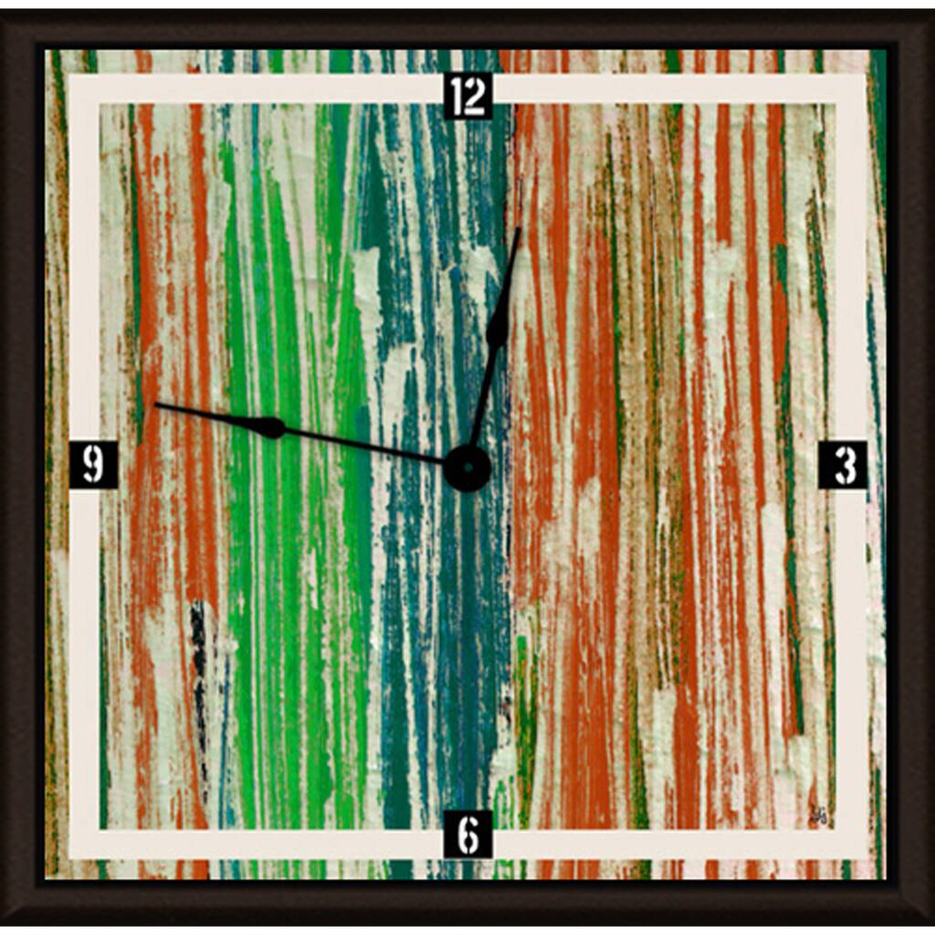 Ankan 'Abstract Lines' Framed Clock Art